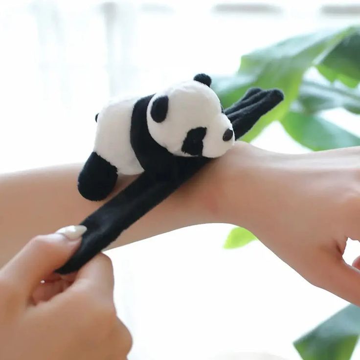 Unisex Stuffed Animal Slap Bracelet Plush Panda